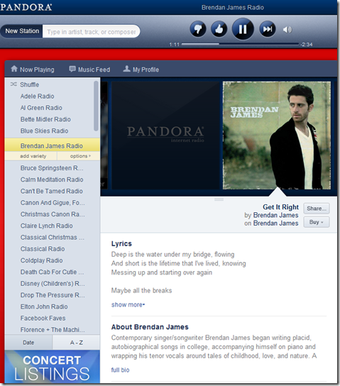 beat pandora stations