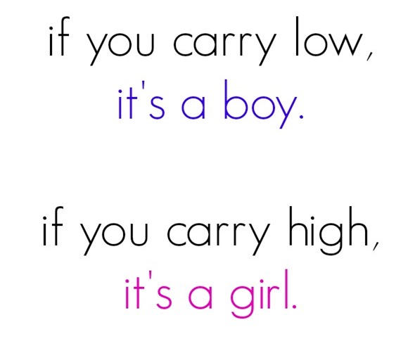 Carrying high or low gender prediction sale